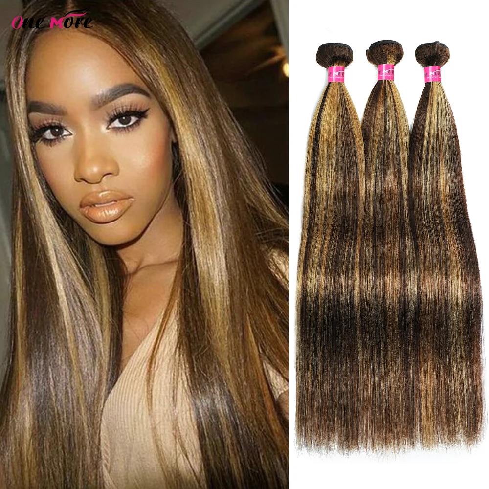 

4 27 Highlight Light Yaki Straight Human Hair Bundles Ombre Colored Human Hair Extensions Brazilian Hair Weave Bundles 1 3 4 PCS