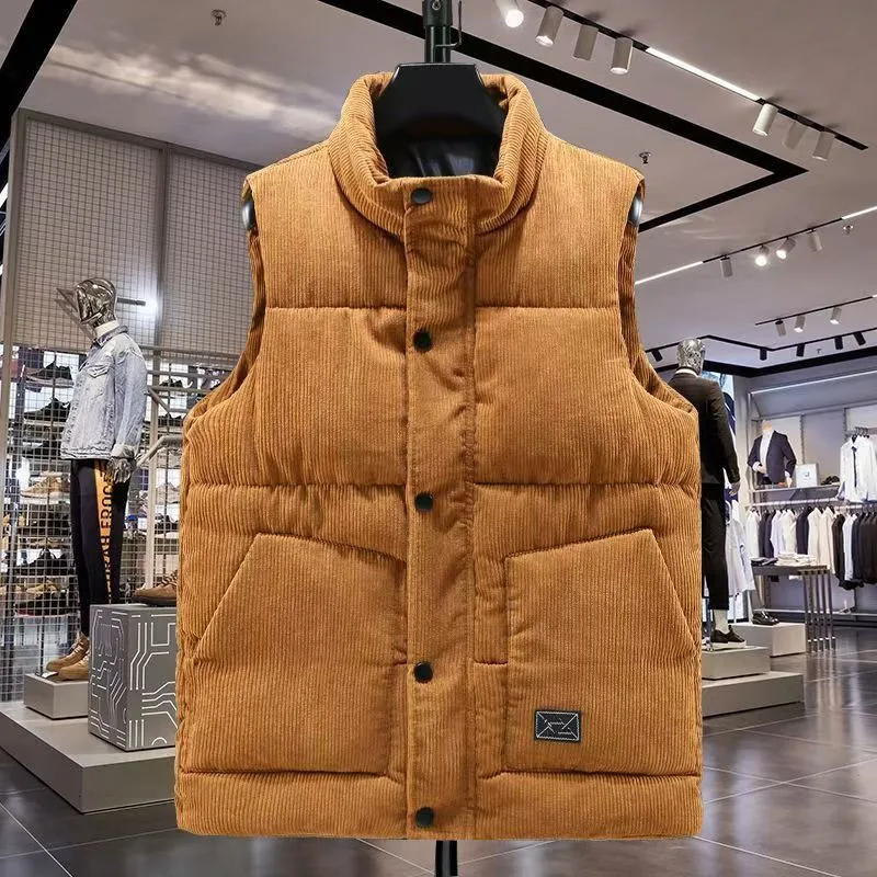 2026 Men's stand-up collar blazer winter and autumn warm denim vest stylish thick and comfortable casual shirt and coat M-5XL