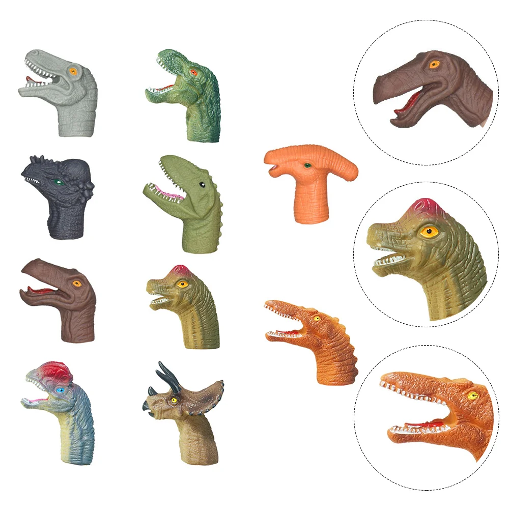 10 Pcs Dinosaur Hand Puppet Mini Finger Puppets Bath Toy Infant Toys Kids Preschool Plaything Figure