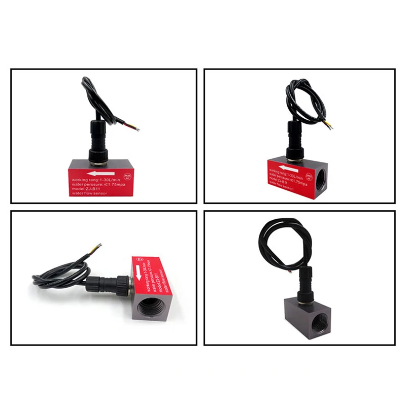 1/2" High Precision Water Flow Sensor 1.75Mpa Turbine Flowmeter Internal DC5~15V Thread Hall Sensor