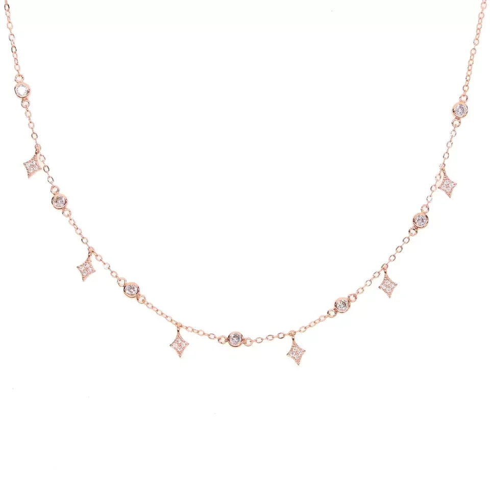 925 sterling silver Jewelry Love moon star Necklaces & Pendants Chain Choker Necklace Collar Women Statement Jewelry Bijoux