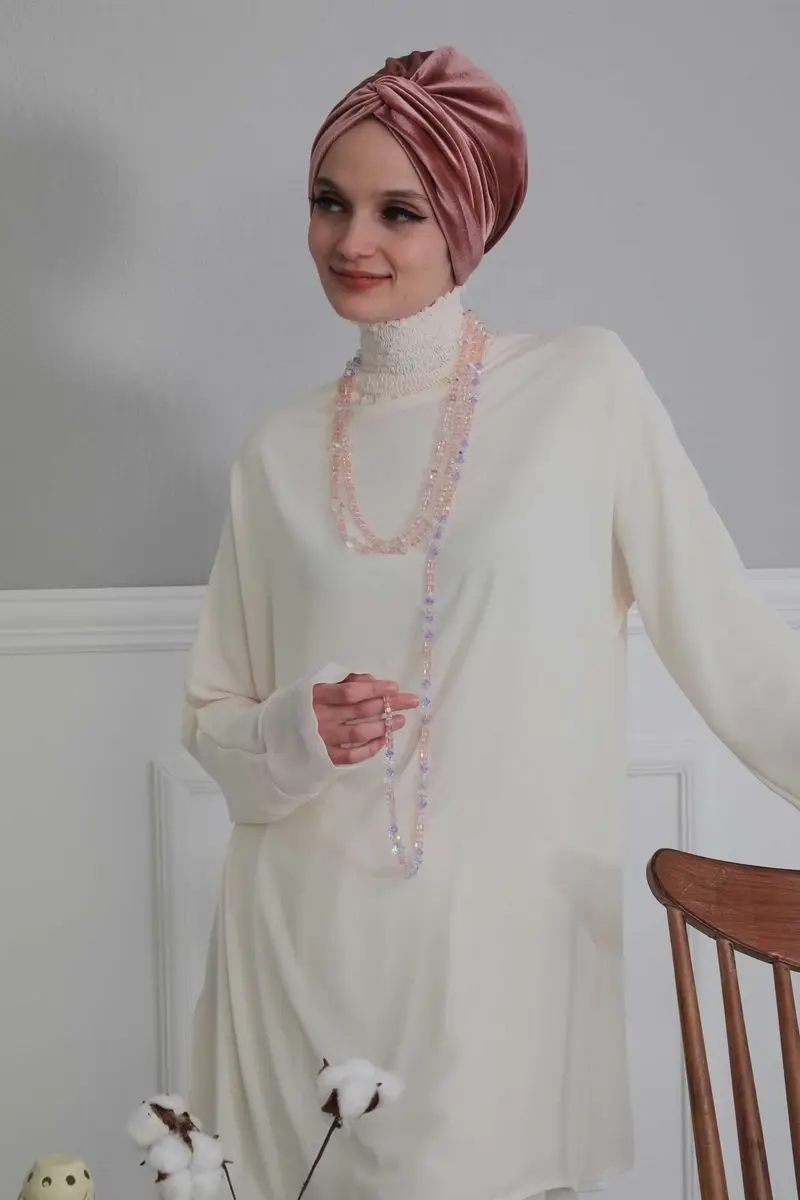 Mihrace terciopelo hueso Rosa seco