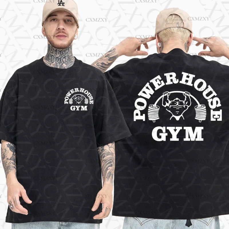 

Powerhouse Gym Graphic T-shirt Men Women Clothes Funny Oversized Short Sleeve Tee Shirts Harajuku Geek Fitness Vintage T Shirt