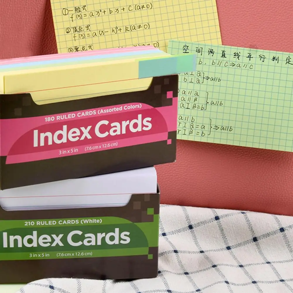 1 Set Ruled Index Cards  Good Multi-purpose Neon Index Cards  Portable Index Cards