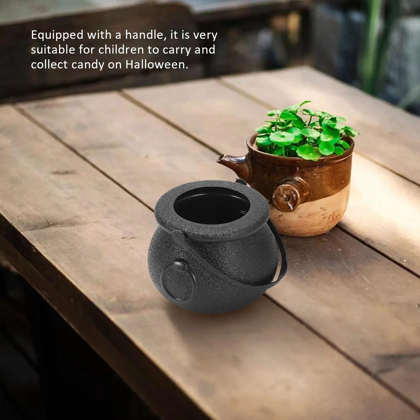 

10шт черный держатель для конфет горшок Хэллоуин ведро для конфет на Хэллоуин