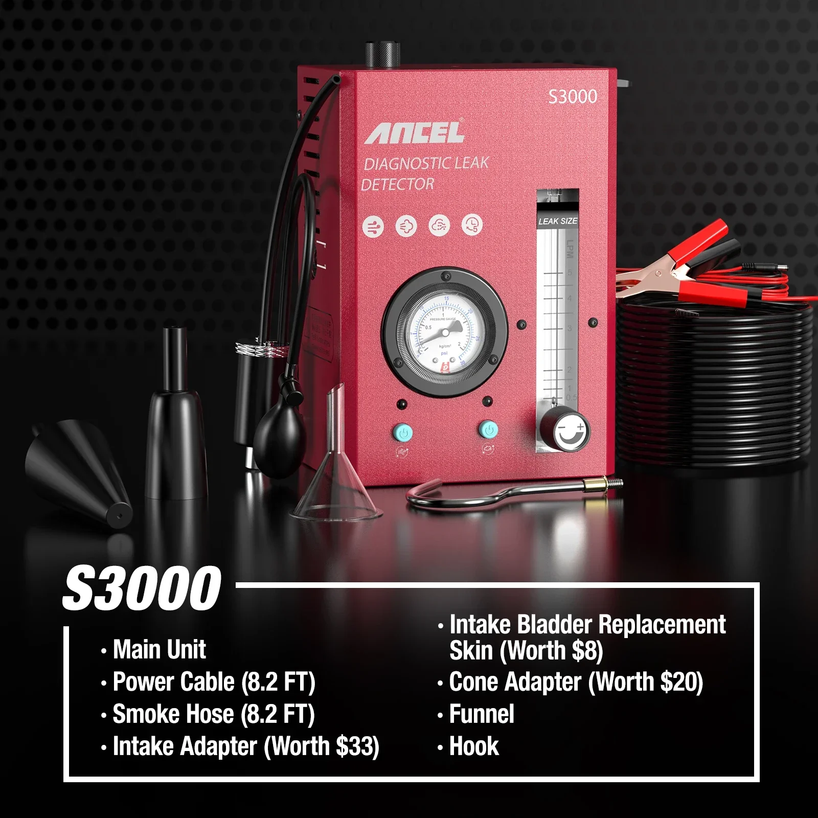 ANCEL Rauchleckdetektor S3000 Professioneller Rohrlecktester EVAP-System Andere Werkzeuge für Auto Automotive Rauchleckdetektor