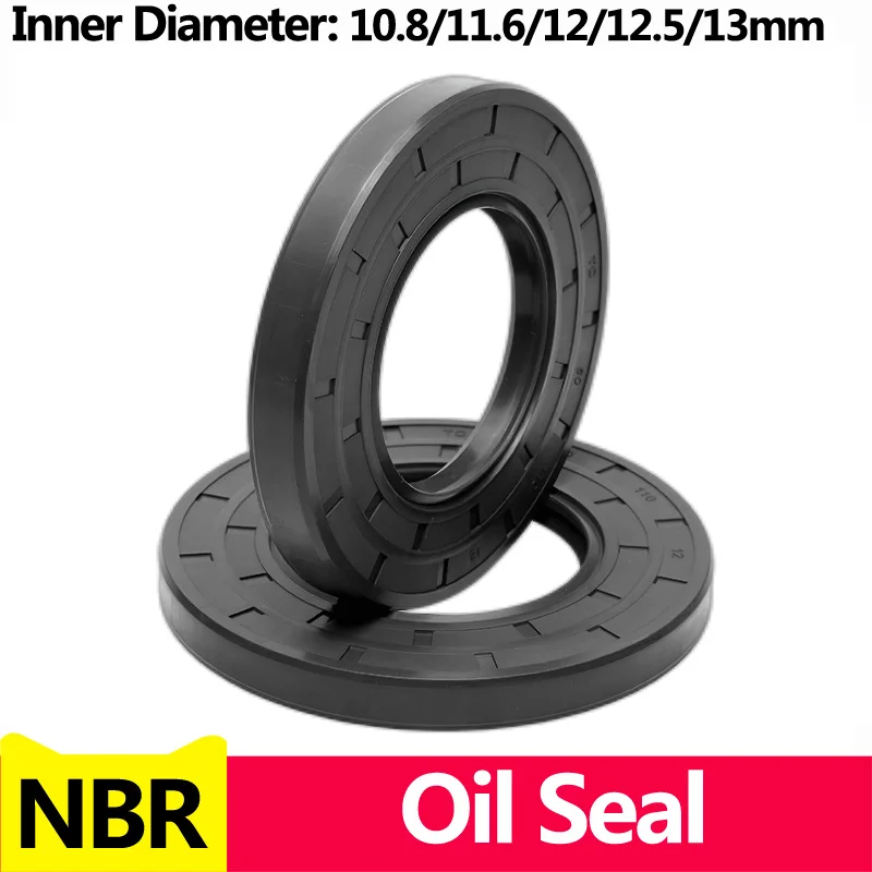 NBR Framework Oil Seal TC Nitrile Rubber Cover Double Lip with Spring for Bearing Shaft,ID*OD*THK  10.8/11.6/12/12.5/13mm