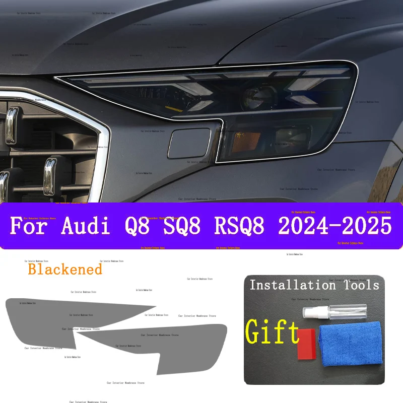 

For AUDI Q8 SQ8 RSQ8 2024-2025Car Exterior Headlight Anti-scratch Front Lamp Transparent TPU Protective Film Accessories Sticker