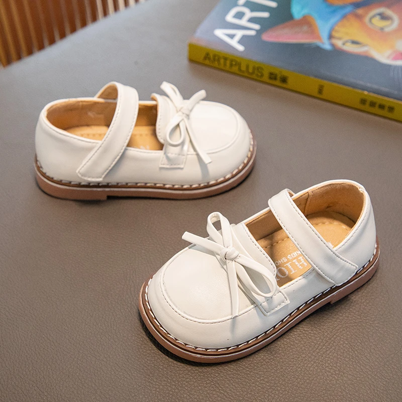 Toddler Girls Bowknot Princess Shoes Baby Girls Casual Leather Shoes Children Mary Jane Shoes Kids Baby Flats 3-6Y Spring Autumn