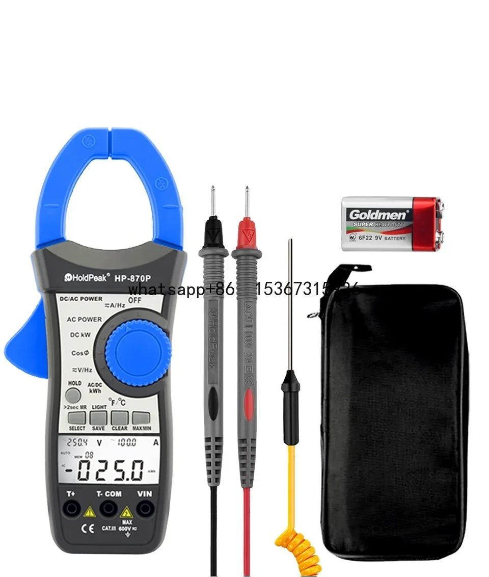 q 870P Low-power LCD display 9999-digit auto-ranging clamp-on power multimeter q clamp meter ac dc current