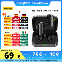 Global Version realme Buds Air 7 Pro Earphone 53dB Real-time Noise Cancellation 11+6mm Dual-DAC Driver Al Live Translator