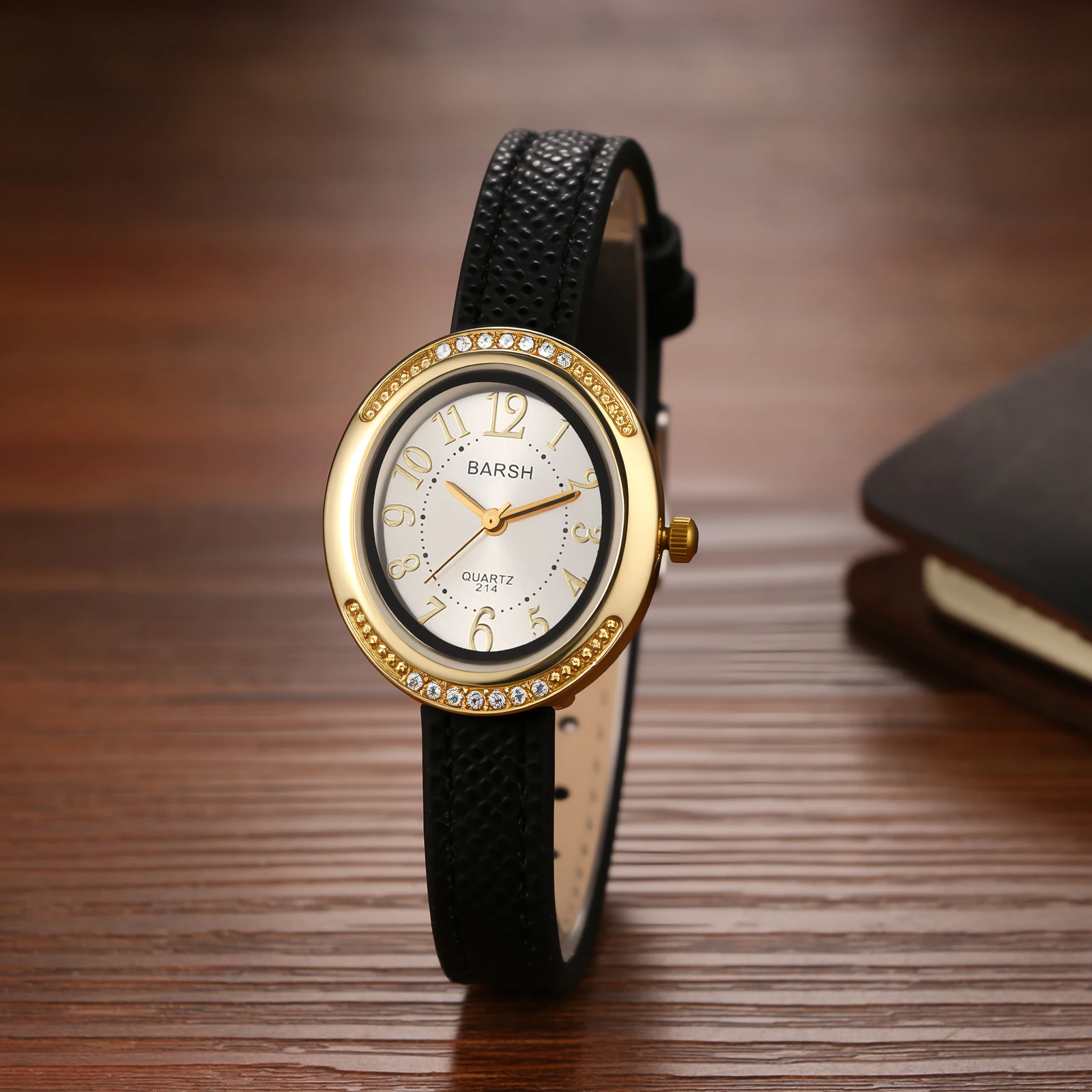 Luxury Watch With Arabic Numerals - Women's Small Dainty Oval Watch Rhinestone