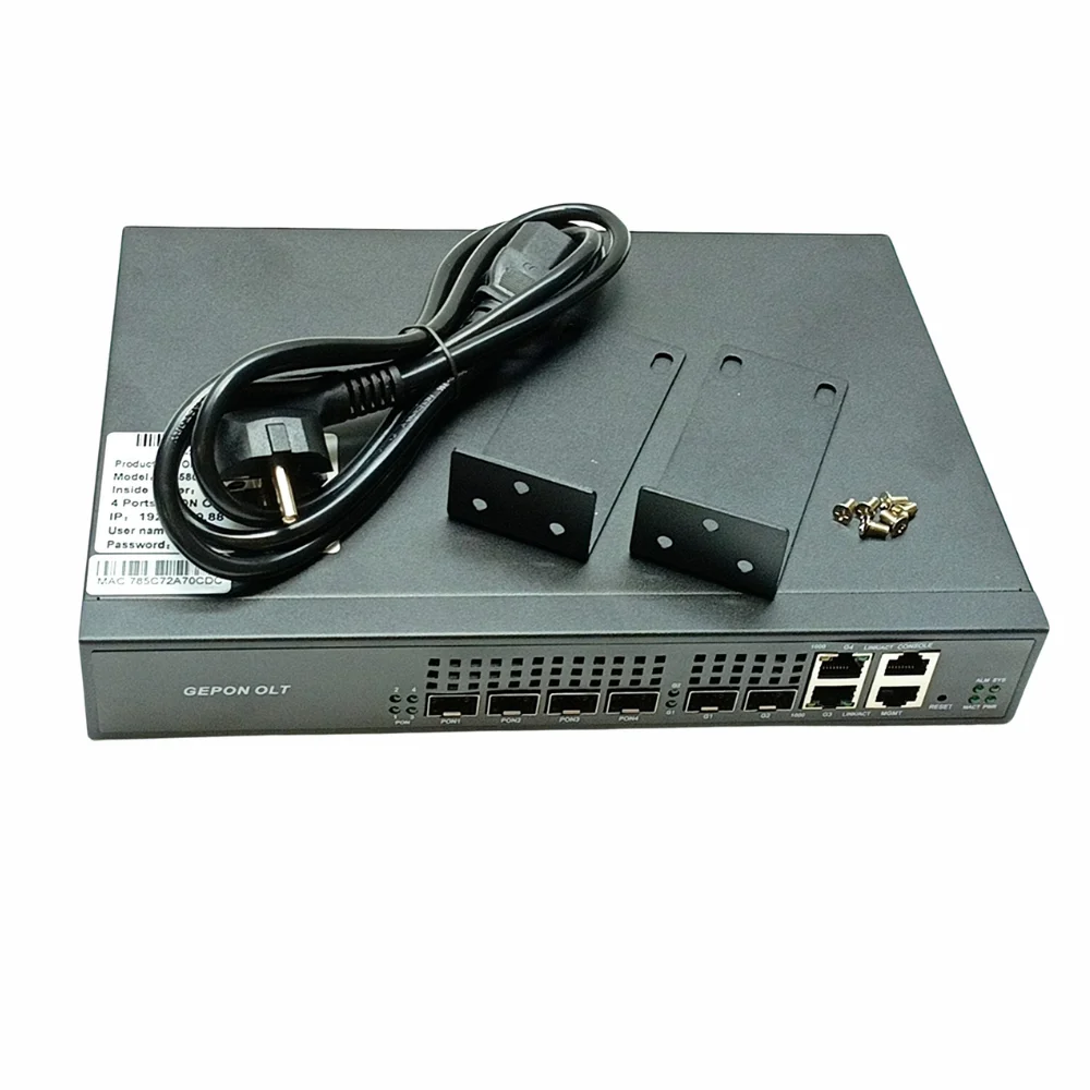 Cabo de remendo ethernet mini 4pon original, 4 portas AC100-240V, fibra óptica olt para uso em rede de fibra