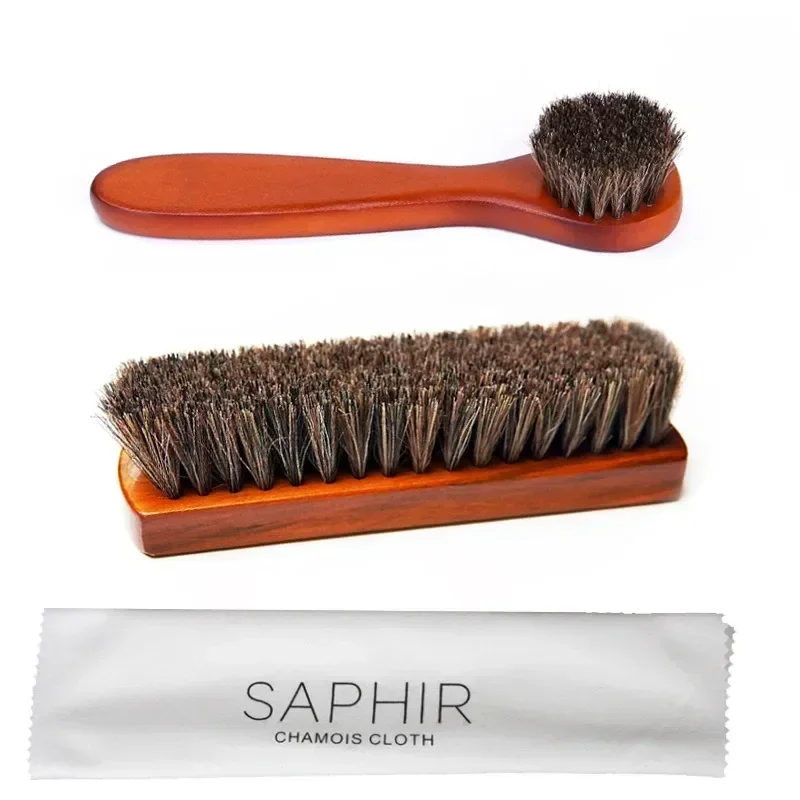 Shoe Brush Horse Hair Boot Brush High Gloss Polishing Brush Polishing Cloth Shoe Car Seat Sofa Suede Shoe Polishing Brush