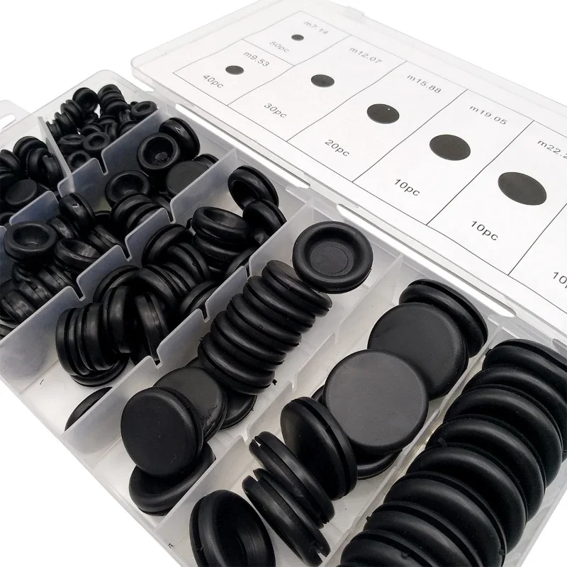 170PCS  Rubber Grommet Assortment Firewall Hole Electrical Wire Grommet Gasket Kit for Wire Plug and Cable 7-25mm o ring