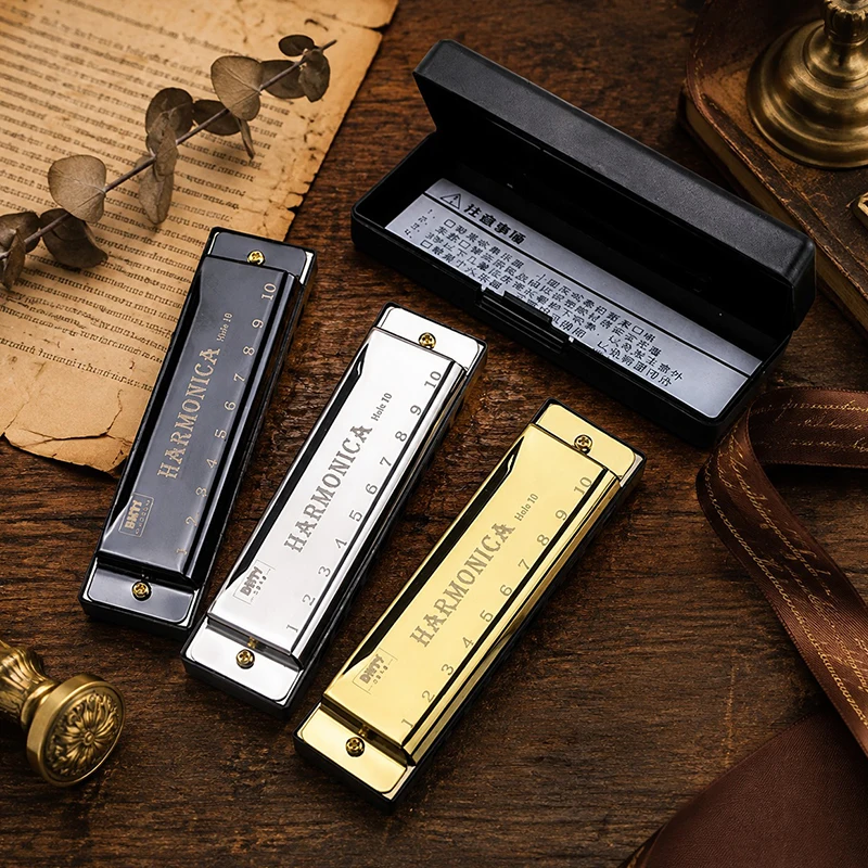 Harmonica portable de haute qualité, construction métallique, style rétro élégant, cadeau idéal pour les amateurs de musique, fournitures pour récompenses de fête ZYF