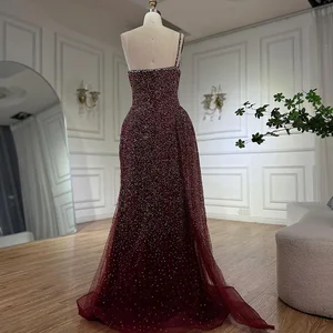 Serene hill turquesa sereia um ombro com overskirt frisado vestidos de noite 2024 personalizado la72144 6 principais vendas vestido aquamarine - №6