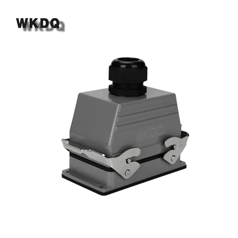 HDC-HE-048 Industrial Heavy Duty Connector 48 Core Cable Inserts Waterproof Socket 16A 500V HE48 Top/Side Rectangular Housing