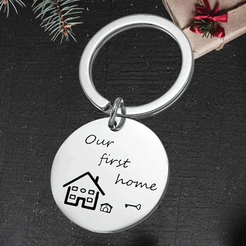 Cute Our First Home Keychain Pendant Housewarming Gifts Key Chains Keyrings New Home Gift House Gift