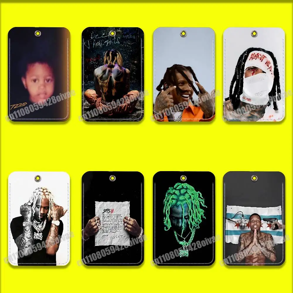 

L-Lil Durk Deep Thoughts For ID Clips Credit Bank Bag Bus Meal Card Holder Cover Pocket Ornament Keychain