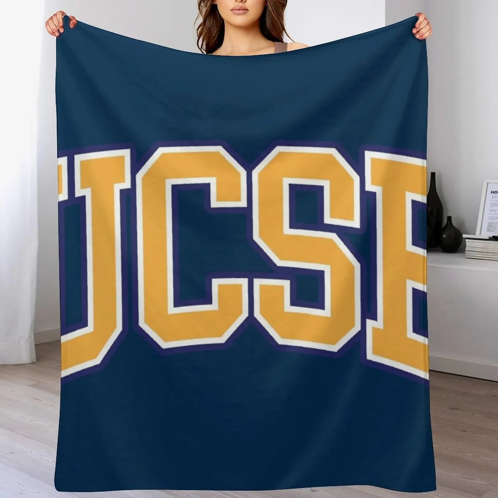 

ucsb - college font Throw Blanket Bed covers Soft Plush Plaid Stuffeds Blankets