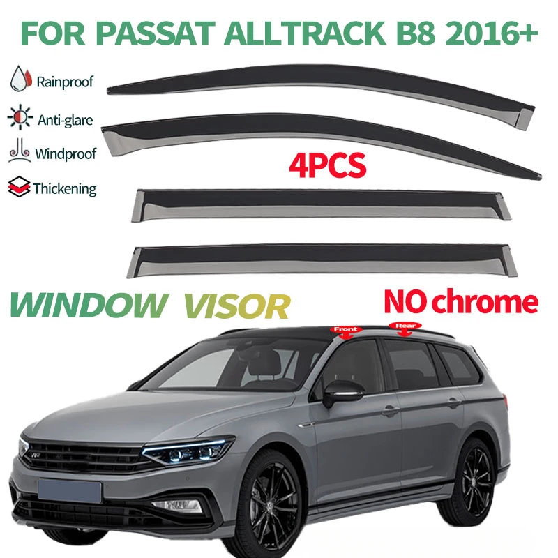 

PC Durable Design Car Door Visor for Volkswagen‌ VW. Passat B8 Alltrack 2016+ Window Visor Sun Rain Guards