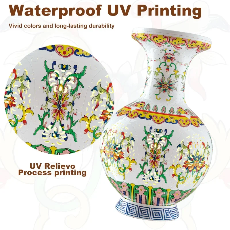 Regalos creativos de aniversario, rompecabezas que puede contener juguetes impresos de porcelana aguamarina para decoración del hogar, regalos para novia