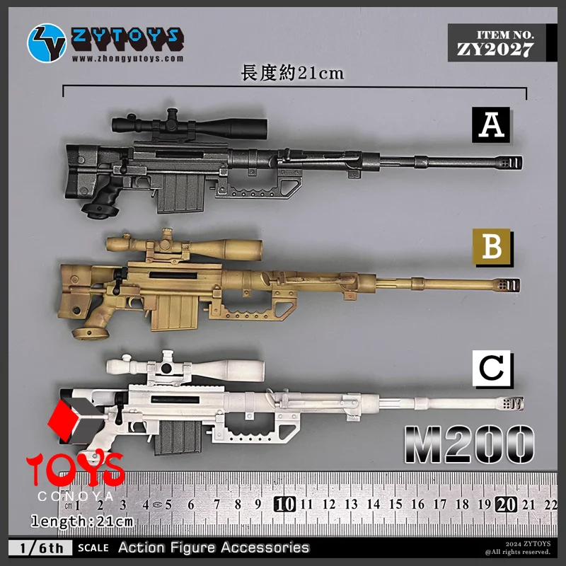 

ZYTOYS ZY2027 1/6 Scale Plastic M200 Sniper Rifle 21cm Gun Weapon Model Scene Accessories Fit 12'' Soldier Action Figure Body