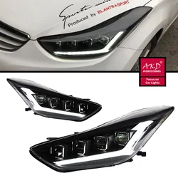 Parti della luce della testa a LED per Hyundai Elantra 2011-2016 fari anteriori sostituzione DRL luce diurna proiettore lifting