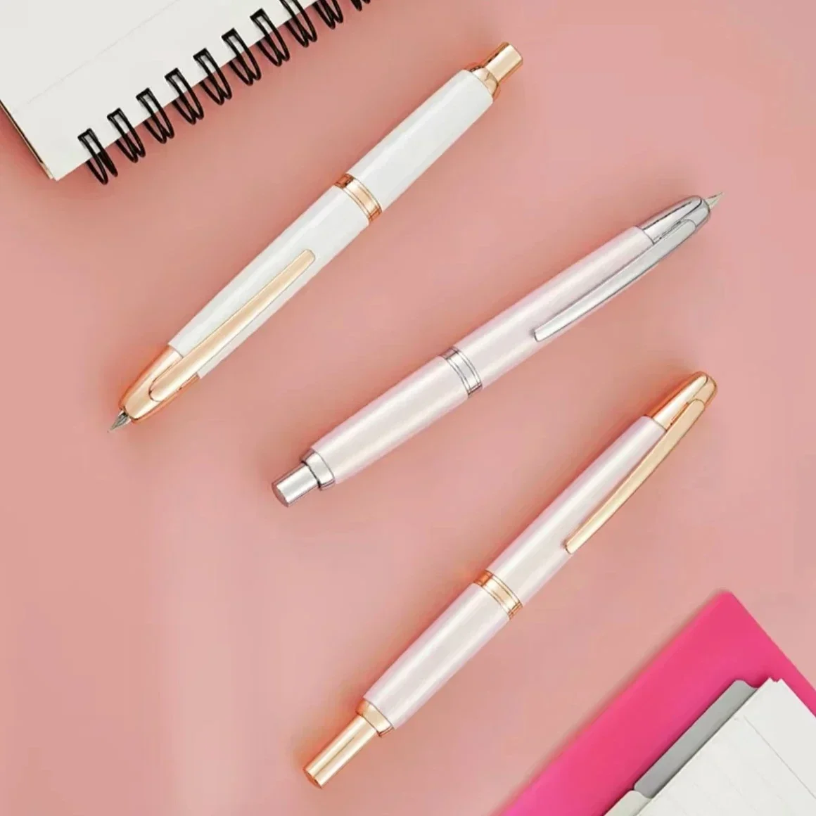 JINHAO 10 معدن اللؤلؤ الأزرق الصحافة ارتفع الذهب قلم حبر نمط تصميم EF F بنك الاستثمار القومي الكتابة أقلام الحبر أقلام المدرسة الهدايا لوازم