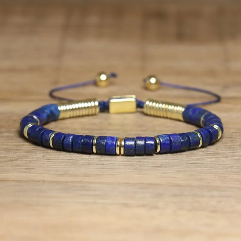 Image of Stapelbares Boho-Armband-Bundle aus Stein: Tigerauge, Lapis, Rauchquarz, verstellbarer veganer Schmuck. Heile Sie die Seele und stärkt das Selbstvertrauen