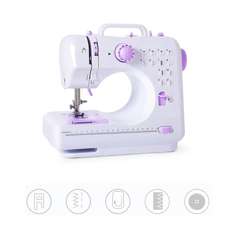 

Electric Sewing Machines For Portable Mini Household Multifunctional With 12 Stitches 2 Speeds Foot Pedal Two Power Supply Modes