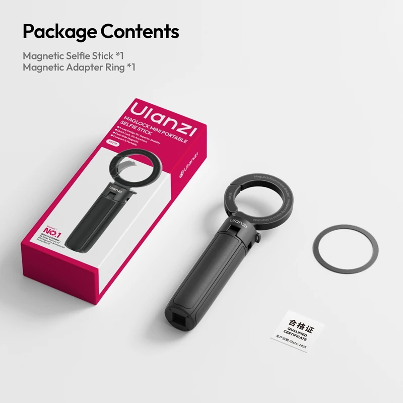 Ulanzi MT71 2w1 Magnetyczny Mini Selfie Stick Statyw Biurkowy do Iphone 17 16 15 Pro Max Android 180 °   Regulowany do vlogowania — zdjęcie produktu 6