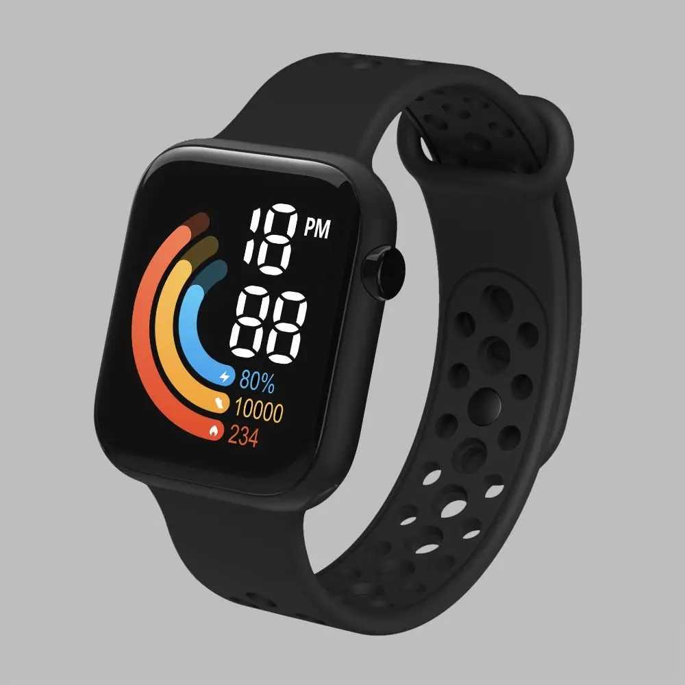 子供用LED防水スポーツウォッチ、発光腕時計、電子学生時計、キッズファッション、2024