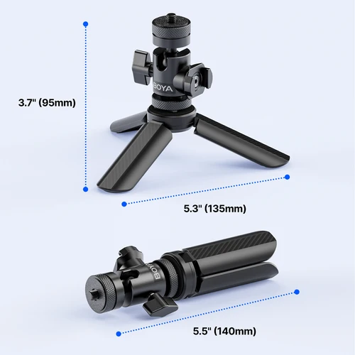 Imagen 2 del producto BOYA-trípode mágico para micrófono de escritorio, con pies de goma antideslizantes, soporte plegable para micrófono de escritorio para juegos, reuniones de Podcasting