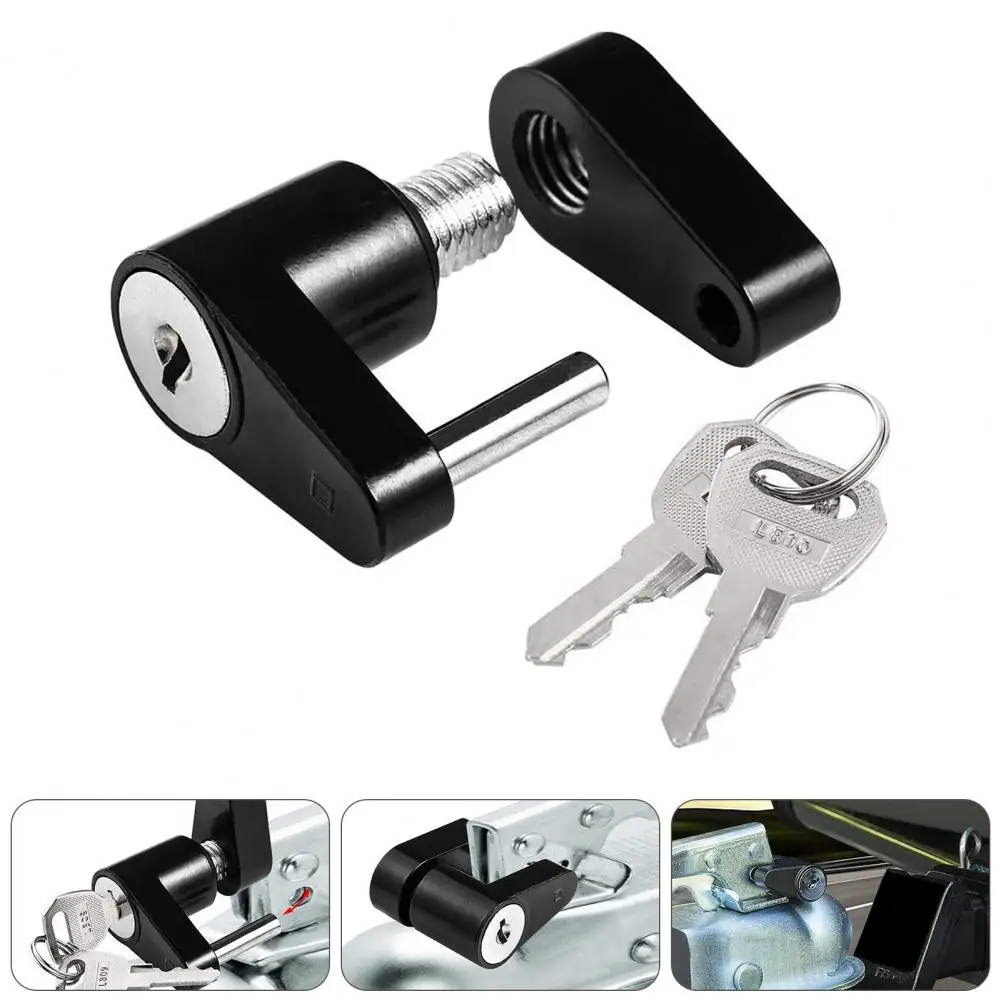 Trailer Tongue Coupler Lock High Strength Rustproof Trailer Security Lock Zinc Alloy RV Truck Heavy-Duty Trailer Coupler Lock