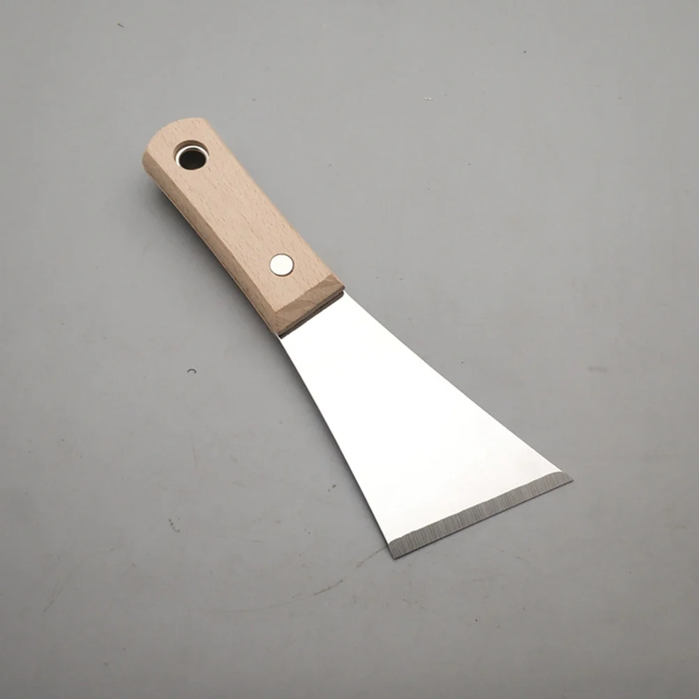 

Stainless Steel Blade Wood Handle Polished Scraper For Drywall Finishing Tools Portable Trowel Durable Putty Cutter Hand Tool