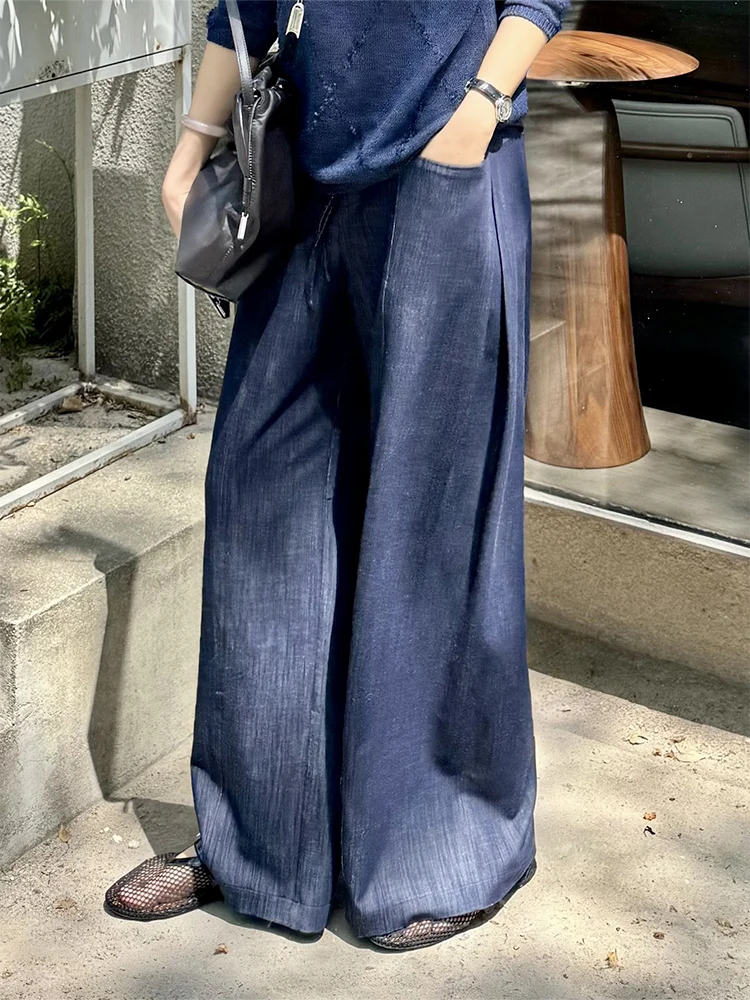 

Casual Loose Wide Leg Pants Draped Floor-Length Ele Personali Spring New Sle Women's Casual Pants Straight Cut Trousers