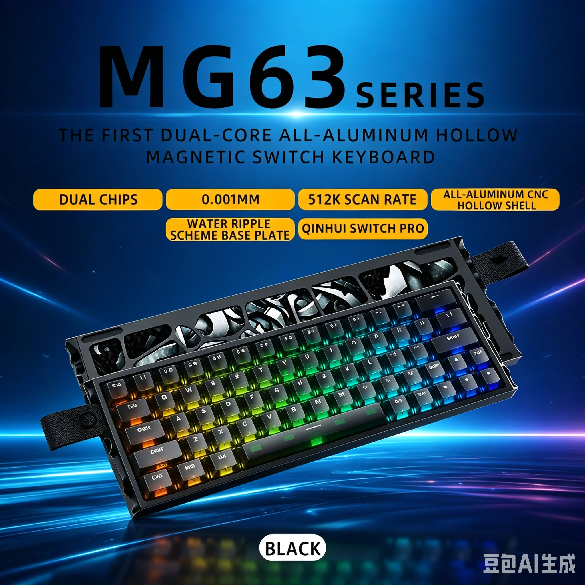 

INTOCK IROK MG63 Dual-core 63% Magnetic Switch Gaming Mechanical Keyboard RT0.001mm Quick Trigger Hot Swap/SOCD/water Proof