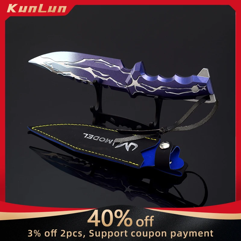 

22cm Valorant Melee Weapon Smite Knife Metal Model Uncut Sword Mili Tray Training Knife Safe Weapons Replica Game Toys Boys Gift