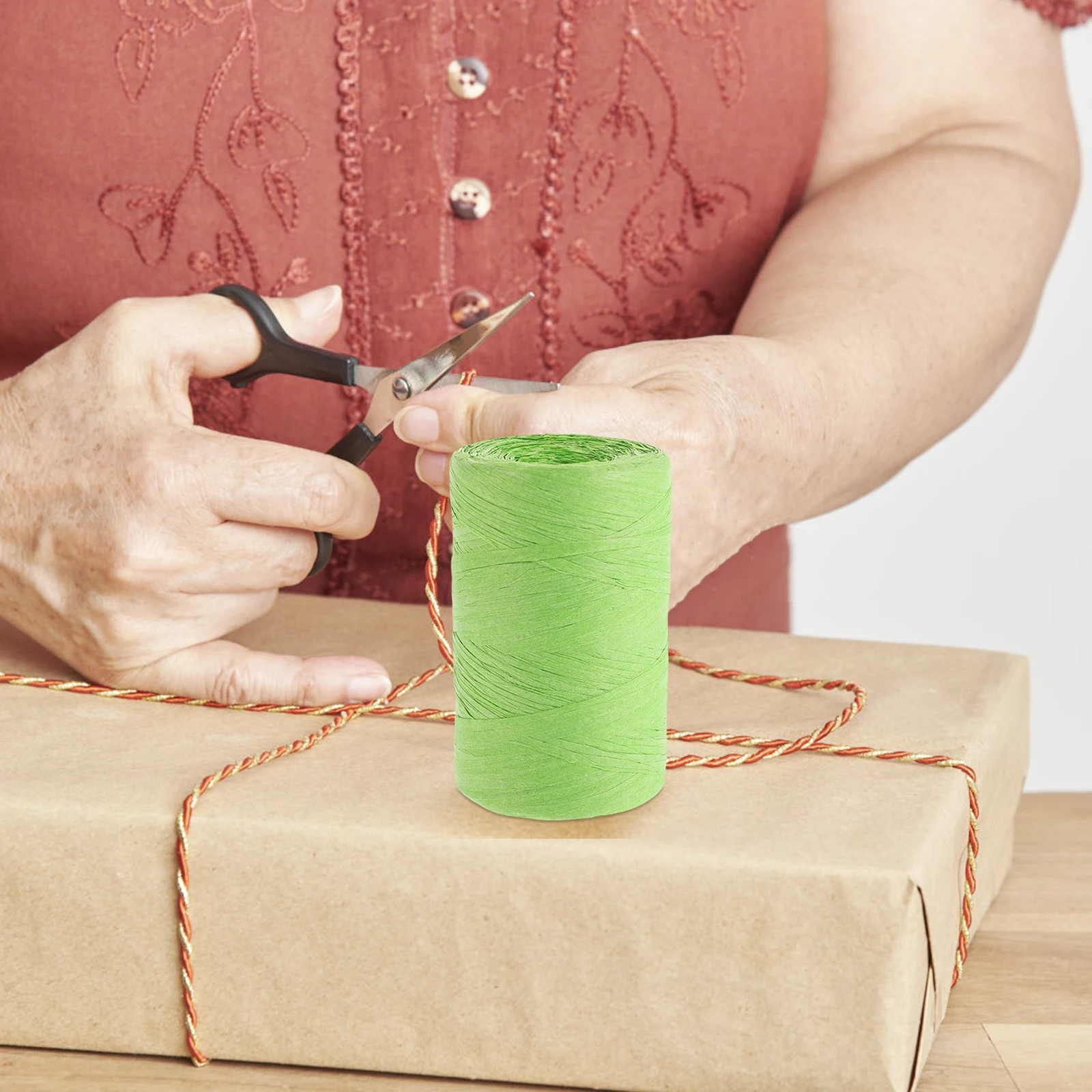 

Raffia String Paper Ribbon Flat Decorative Cord For Christmas Present Wrapping Baking Bag Diy Crafts Bouquet Packaging