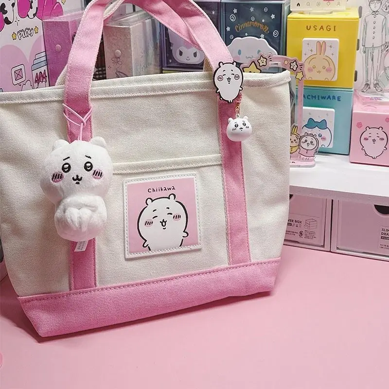 

New Cartoon Chiikawa Anime Series Women's Tote Bag Hachiware Usagi Bento Bag Handbag Large Capacity Canvas Bag Children's Gift