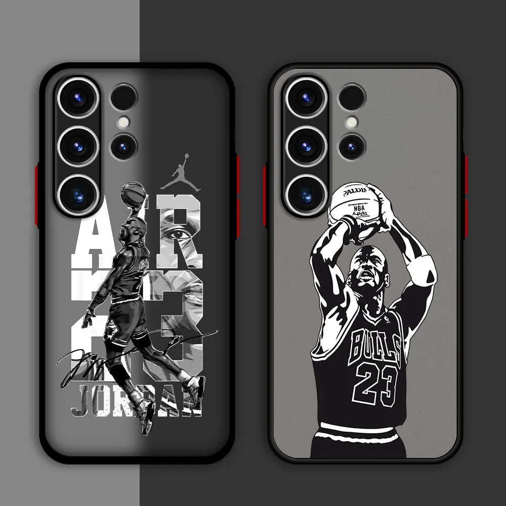 Case For Samsung Galaxy S23 Ultra S22 Plus S21 FE S20 Note 20 10 S10 Lite Matte Hard Funda Phone Cover Basketball Number 23 Capa