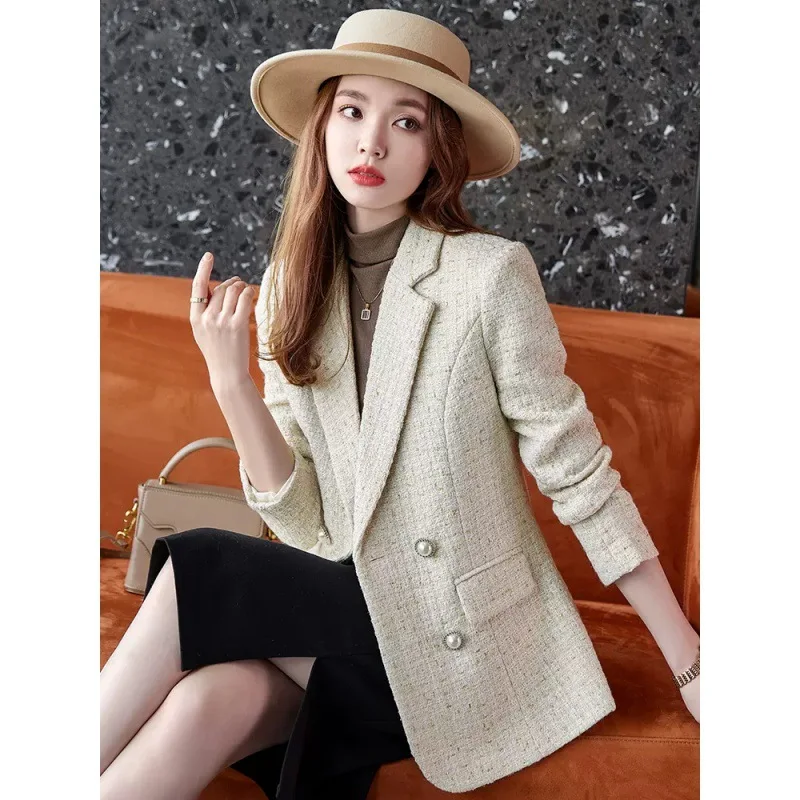 

New Women's Small Fragrance Temperament High-grade Coat Casual Suit Woolen Coat