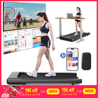 Flat Walking Treadmill 2.5HP Motor 1-6km/h Speed Anti-Slip Shock Absorption Portable Treadmill for Home Office Exercise Machine