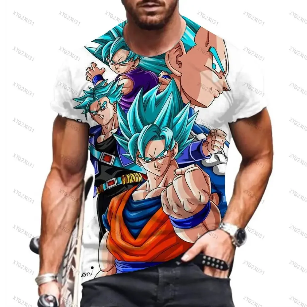 

T-shirt Short Dragon Ball Z Men Super Saiya Tee Men's 2023 Tops Clothing Goku High Quality Streetwear Trend Y2k 110-6XL New Tees