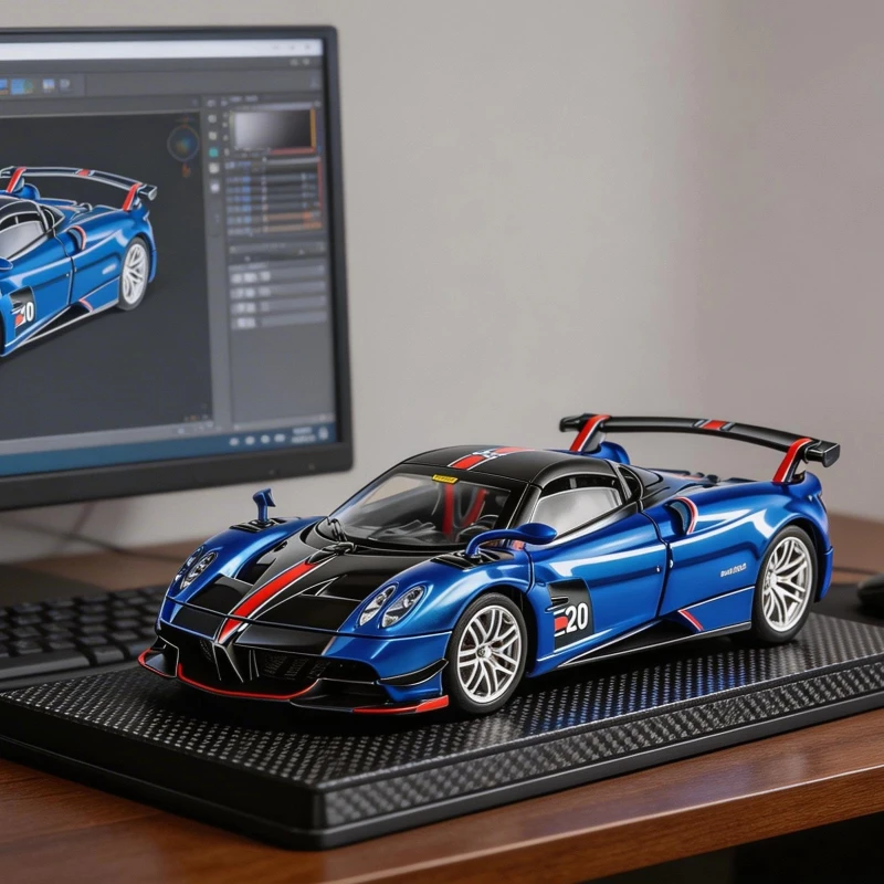 

Модель спортивного автомобиля из сплава 1:32, лимитированная серия, со звуком и светом, настольное украшение, декоративная коллекционная игрушка для мальчиков, подарок