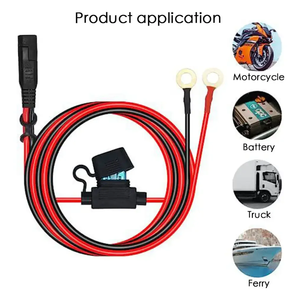 

1 Piece Quick Release SAE Cable with Fuse Terminal O Connector Battery Charger Extension Adapter Wire 16AWG Terminal