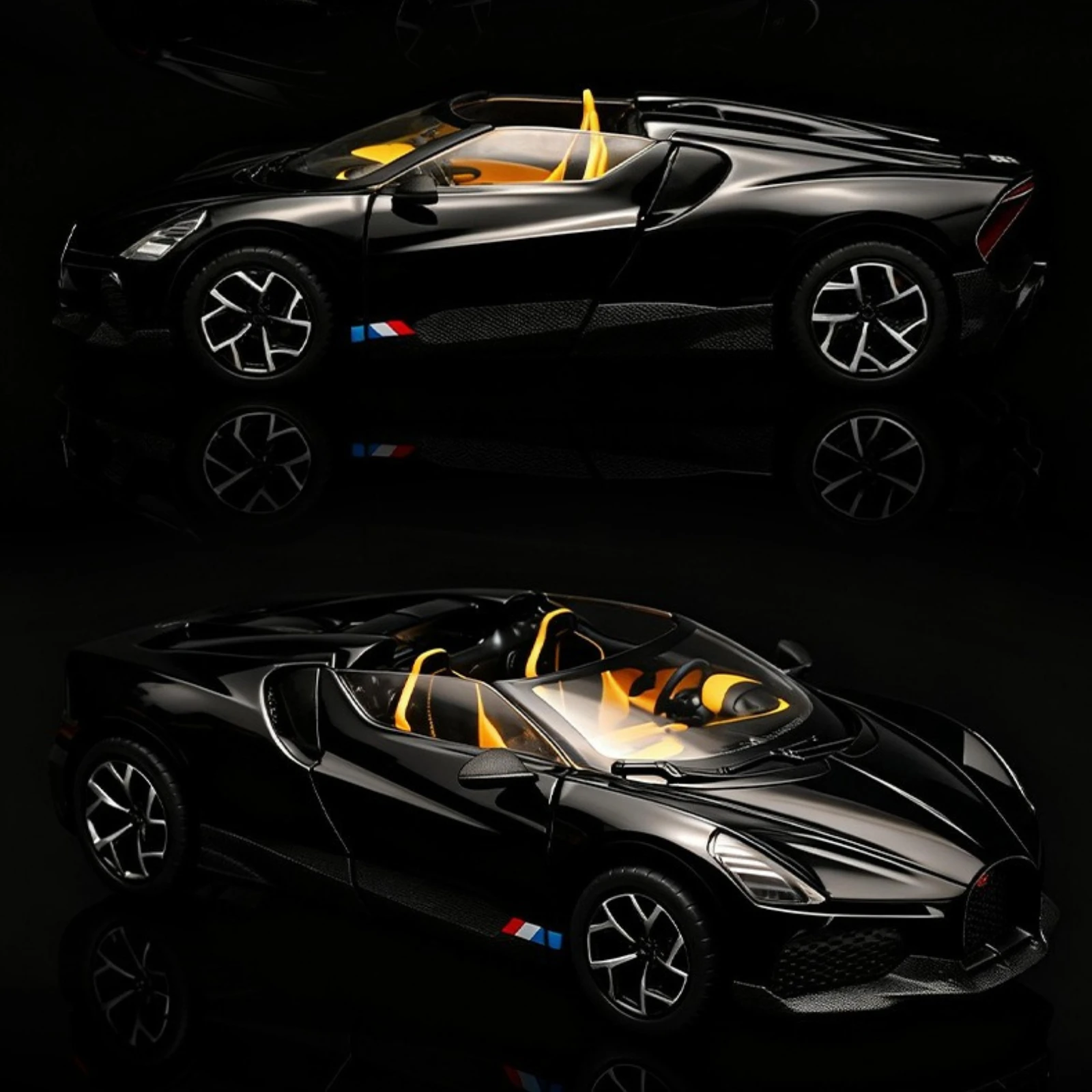 

1:24 Mistral alloy sports car model with four wheels and shock absorption function, suitable as a holiday gift for children