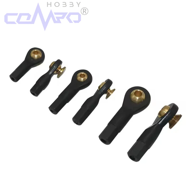 Jeu de maillons à rotule sphériques noirs, 5 pièces, avec rotules sur pied en laiton, pour avion RC, bateau, pièces de voiture